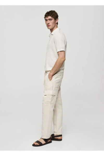 Cotton Linen Cargo Pants - 7