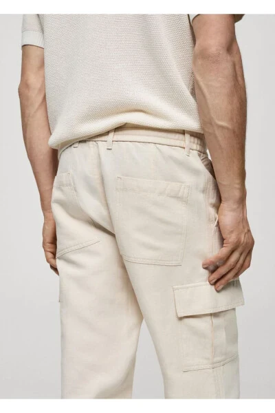 Cotton Linen Cargo Pants - 8