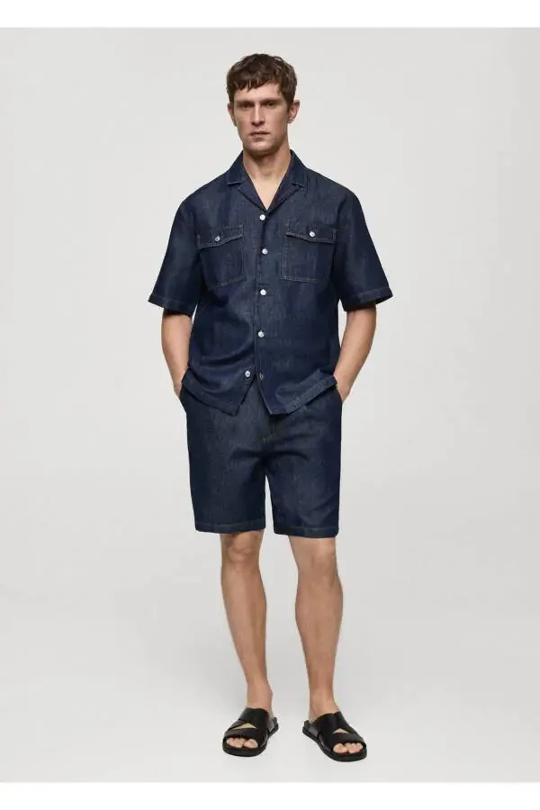 Cotton linen denim shirt - 2