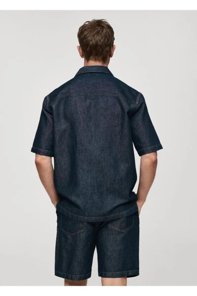Cotton linen denim shirt - 4