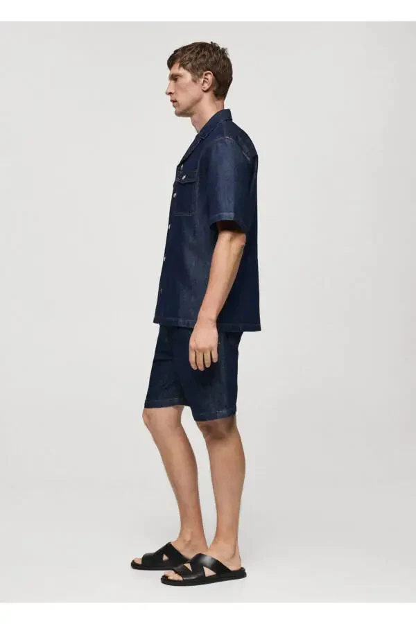 Cotton linen denim shirt - 5