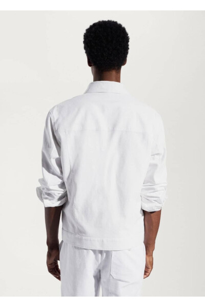 Cotton Linen Jacket with Pockets - 4