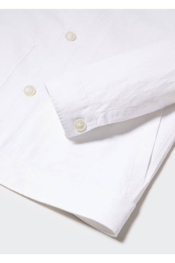 Cotton Linen Jacket with Pockets - 6