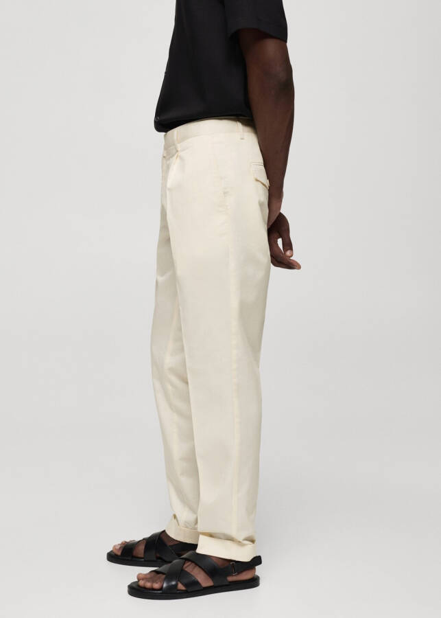 Cotton linen pleated pants - 8