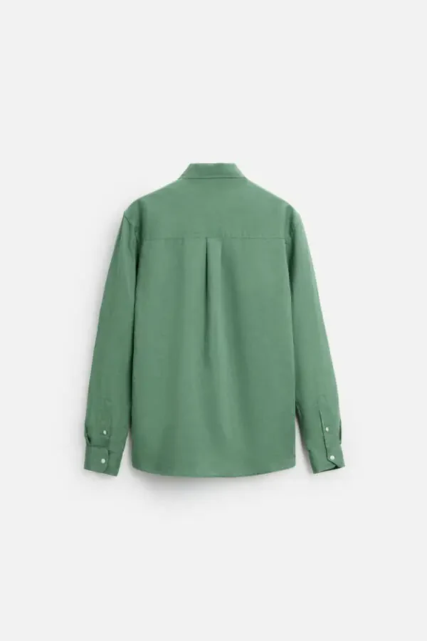 COTTON LINEN SHIRT-GREEN - 7