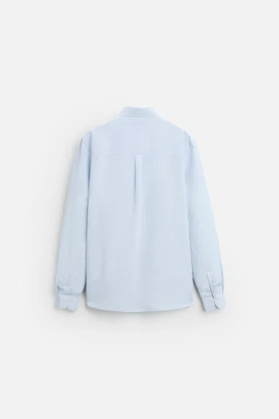 COTTON LINEN SHIRT - Sky blue - 6