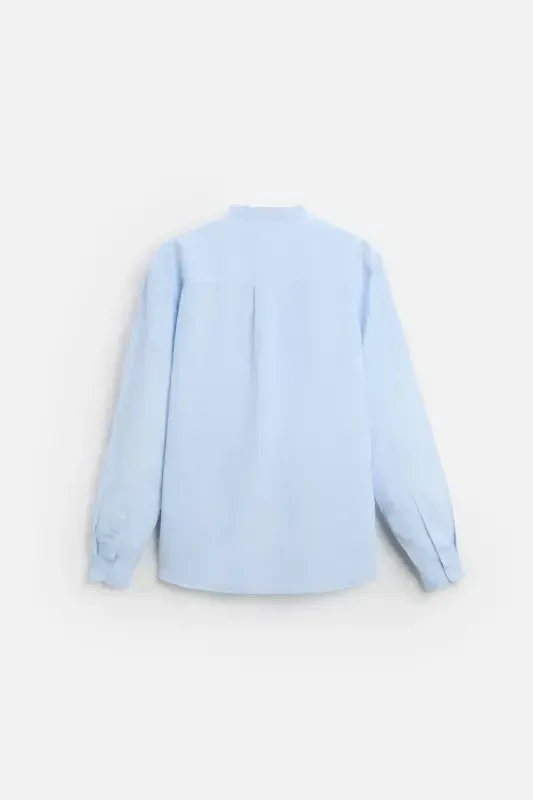 COTTON LINEN SHIRT-Sky blue - 5