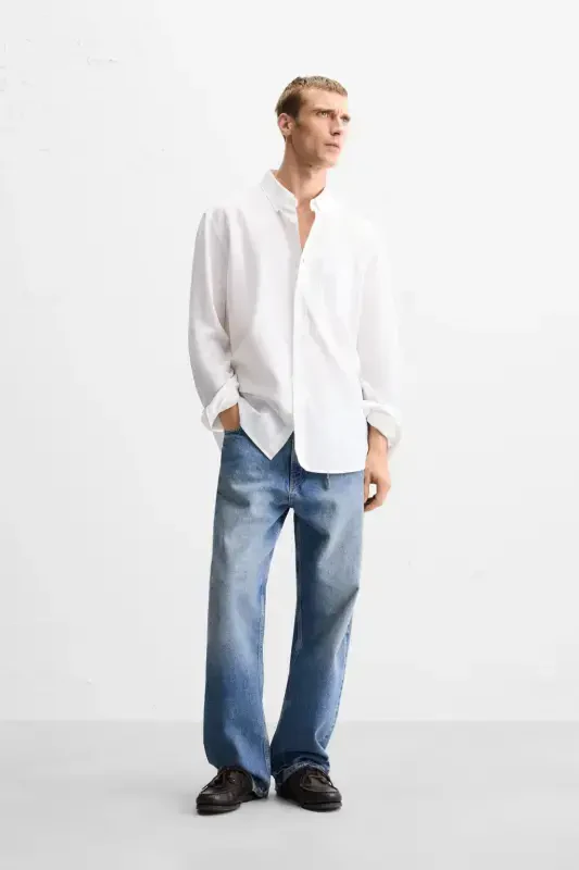 COTTON LINEN SHIRT - White - 1
