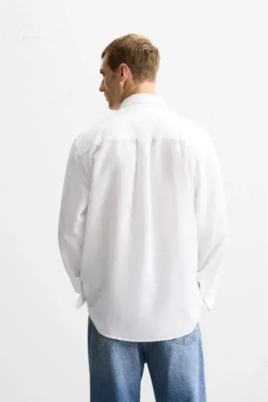 COTTON LINEN SHIRT - White - 3