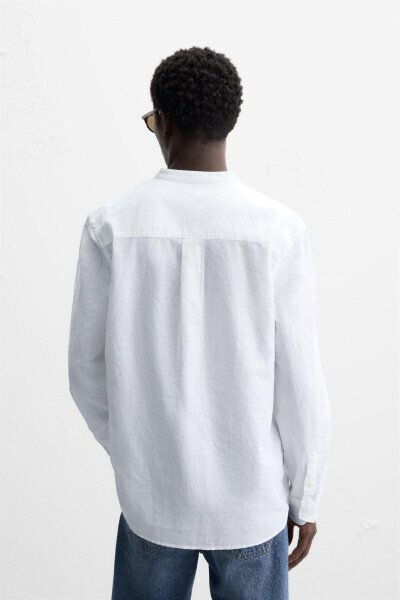 COTTON LINEN SHIRT-White - 3