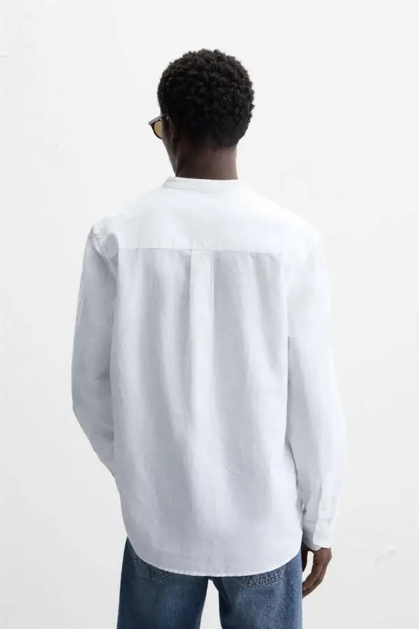 COTTON LINEN SHIRT-White - 3