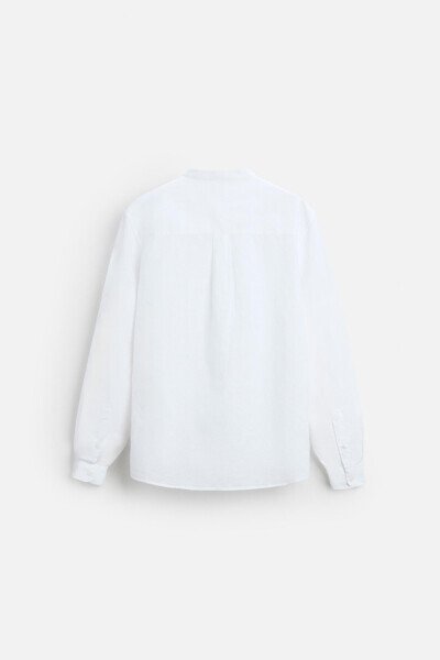 COTTON LINEN SHIRT-White - 7