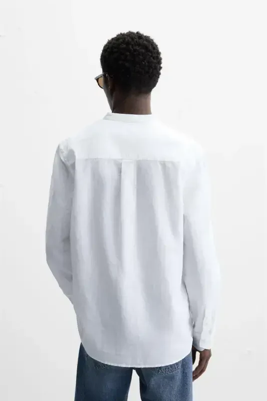 COTTON LINEN SHIRT-White - 3