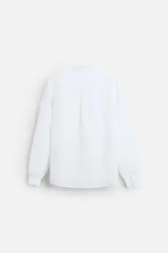 COTTON LINEN SHIRT-White - 7