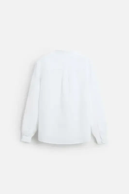 COTTON LINEN SHIRT-White - 7