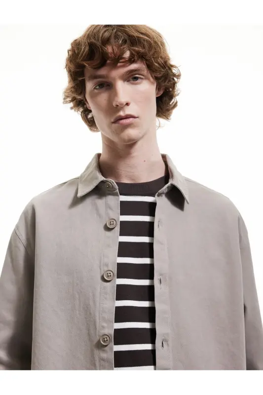 Cotton Long Sleeve Regular Fit Classic Collar Buttoned - KOTON