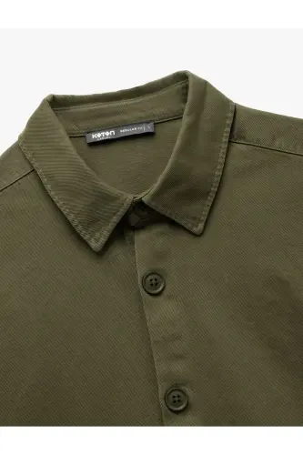 Cotton Long Sleeve Regular Fit Classic Collar Buttoned - 5