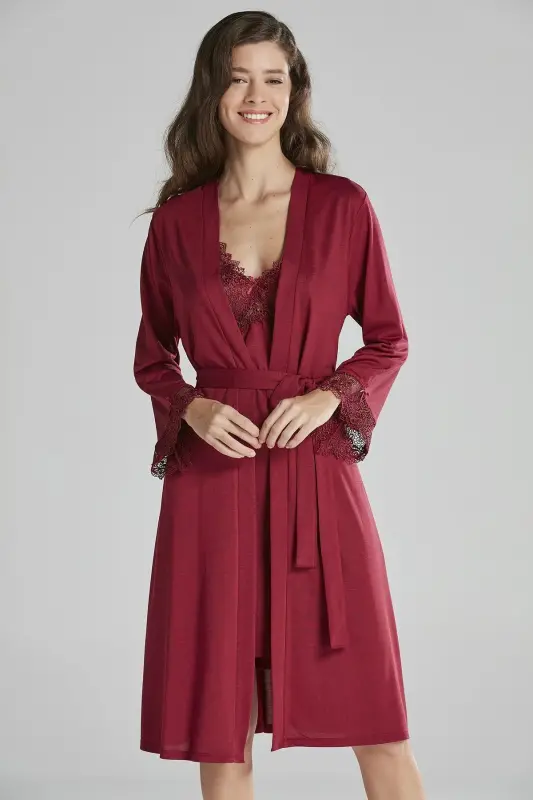 Cotton Nightgown Dressing Gown Pyjama Set Short Set 6-Piece Bridal Trousseau Set - 5040 - 2