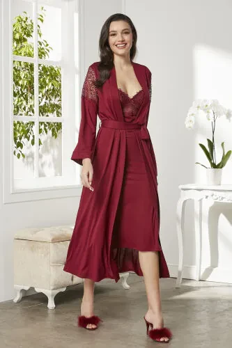 Cotton Nightgown Robe Pajama Set Short Set 6-Piece Bridal Trousseau Set - 5045 - PIERRE CARDIN