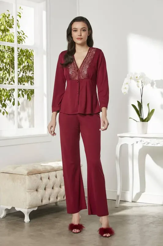 Cotton Nightgown Robe Pajama Set Short Set 6-Piece Bridal Trousseau Set - 5045 - 8