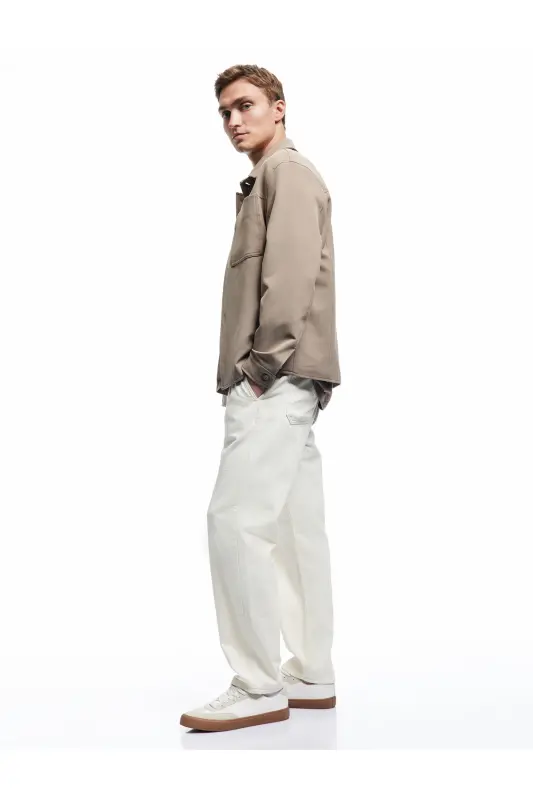 Cotton Oversize Pocket Detailed Wide Leg Tie Waist Jea - 2