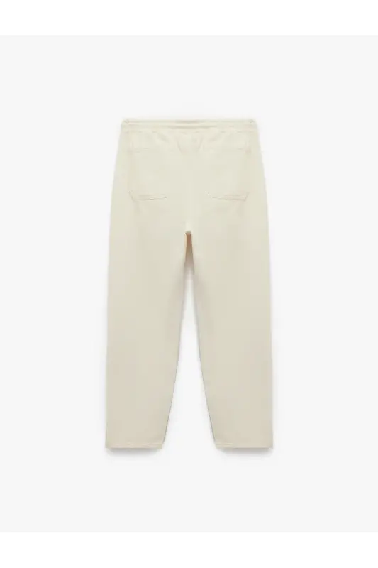 Cotton Oversize Pocket Detailed Wide Leg Tie Waist Jea - 5