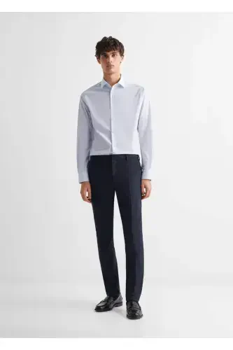 Cotton Oxford shirt - Sky Blue - MANGO TEEN (1)