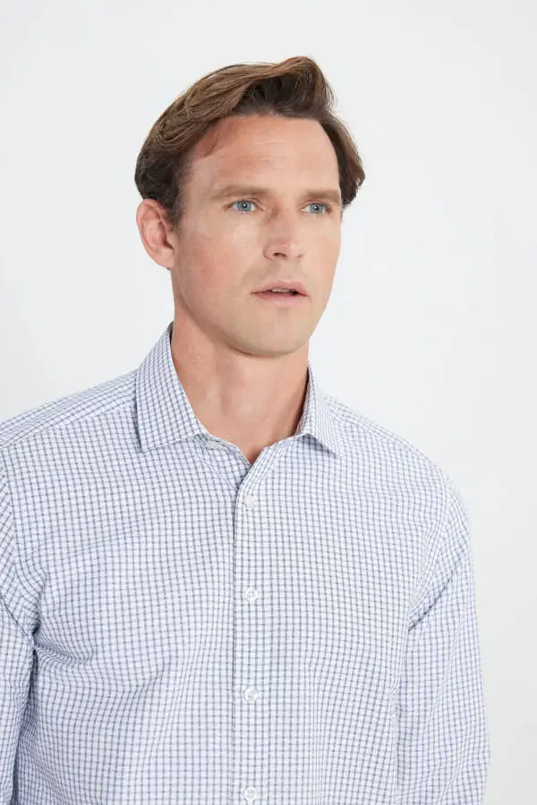 Cotton Oxford Slim Fit Narrow Cut Classic Collar Arm - 4