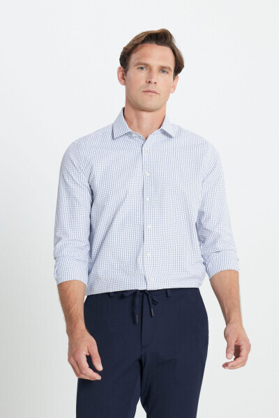 Cotton Oxford Slim Fit Narrow Cut Classic Collar Arm - ALTINYILDIZ CLASSICS
