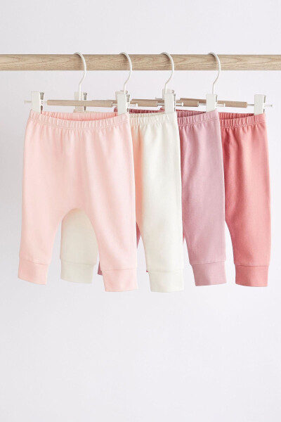 Cotton Pink 4-Pack Baby Jogging Bottoms - NEXT BABY