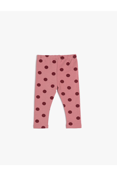 Cotton, polka dot, elastic waist leggings. - 9