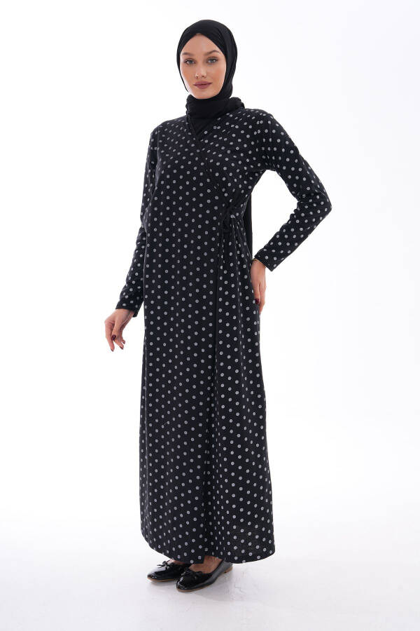 Cotton Prayer Dress with Tie and Polka Dot - 2