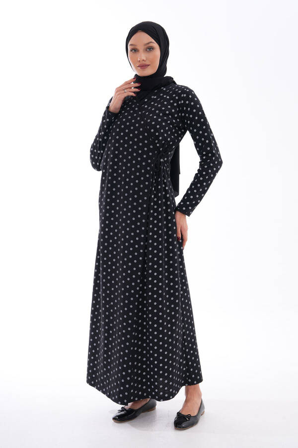 Cotton Prayer Dress with Tie and Polka Dot - 5