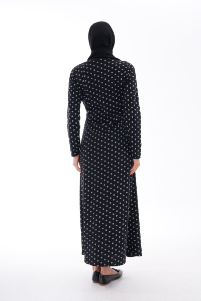 Cotton Prayer Dress with Tie and Polka Dot - 6