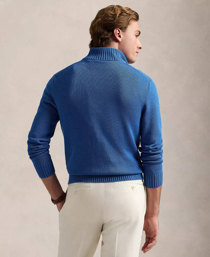 Cotton Quarter-zip Sweater Blue Orbit - 2