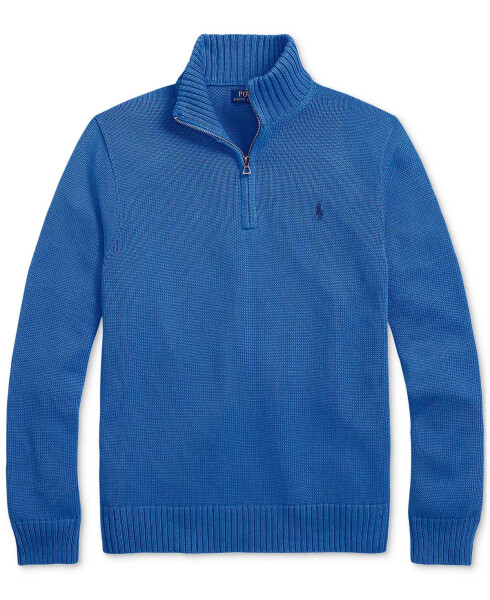 Cotton Quarter-zip Sweater Blue Orbit - 5