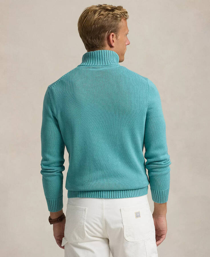 Cotton Quarter-zip Sweater Deep Seafoam - 2