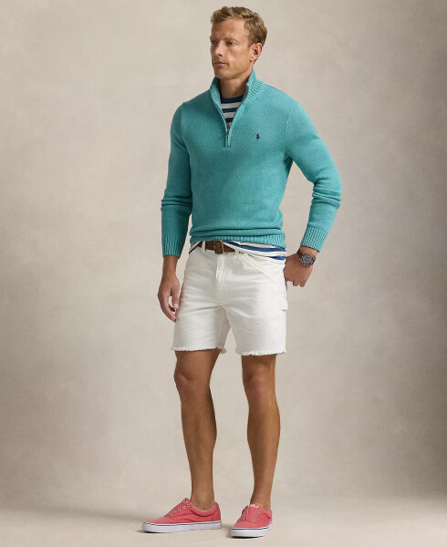 Cotton Quarter-zip Sweater Deep Seafoam - 4