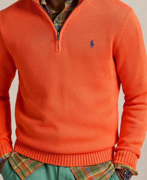 Cotton Quarter-zip Sweater Spring Melon - 3