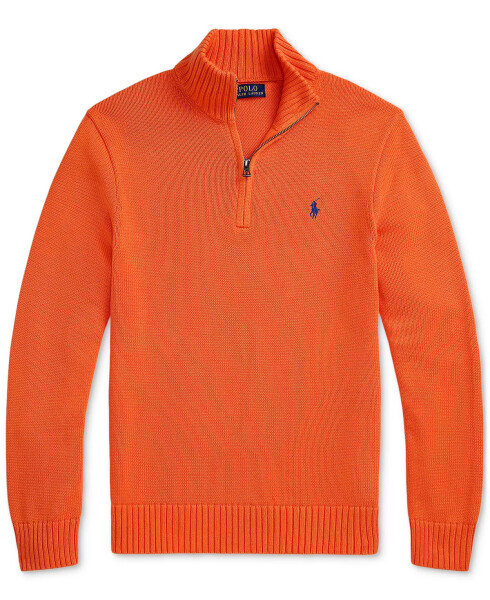 Cotton Quarter-zip Sweater Spring Melon - 5