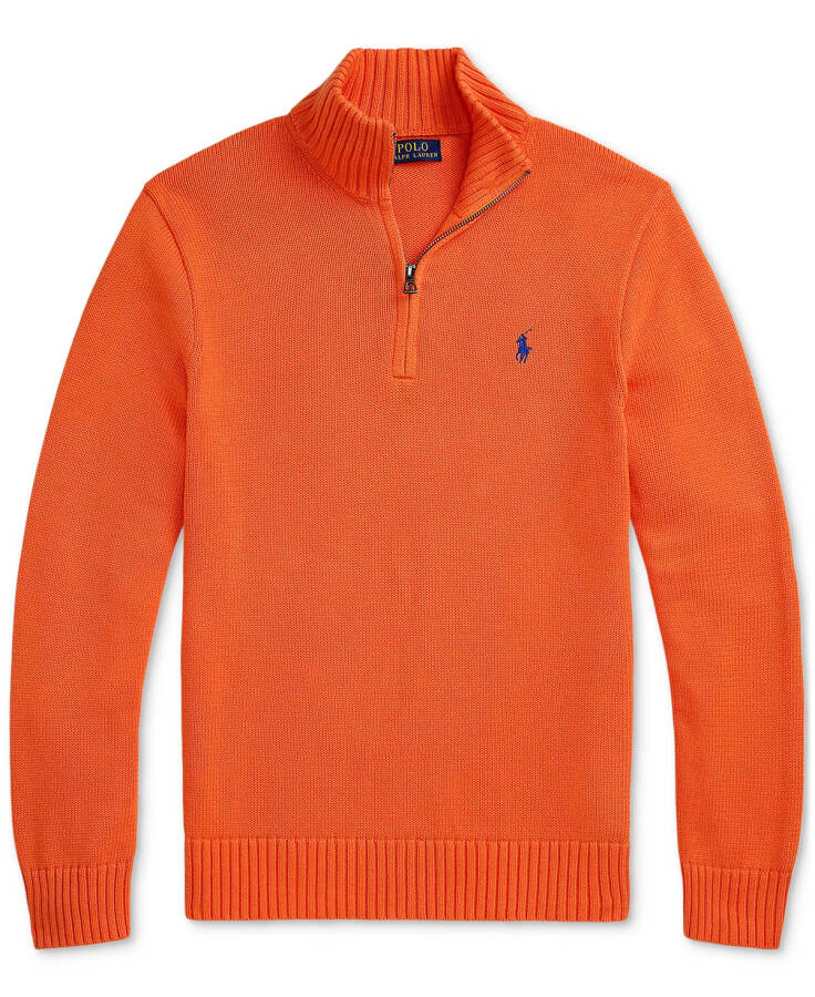 Cotton Quarter-zip Sweater Spring Melon - 5