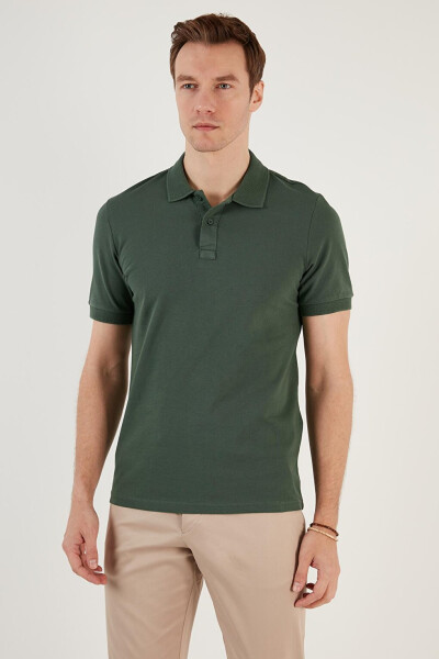 Cotton Regular Fit Button-Down Polo Collar T-Shirt 5902739 - 16