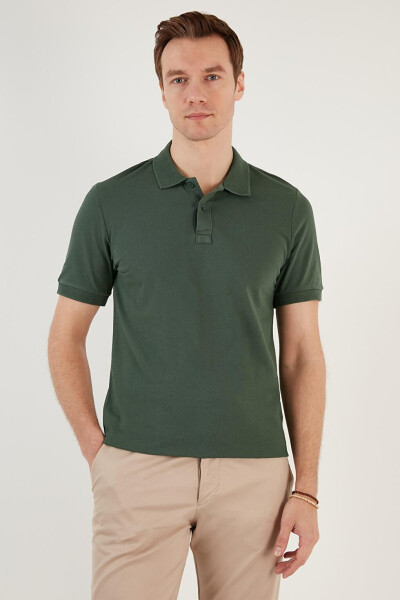 Cotton Regular Fit Button-Down Polo Collar T-Shirt 5902739 - 17