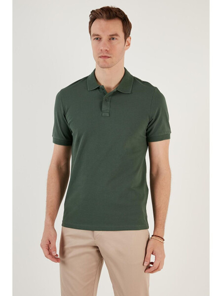 Cotton Regular Fit Button-Down Polo Collar T-Shirt 5902739 - 10