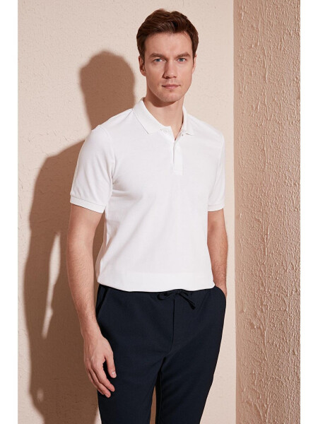 Cotton Regular Fit Button-Down Polo Collar T-Shirt 5902739 - 6