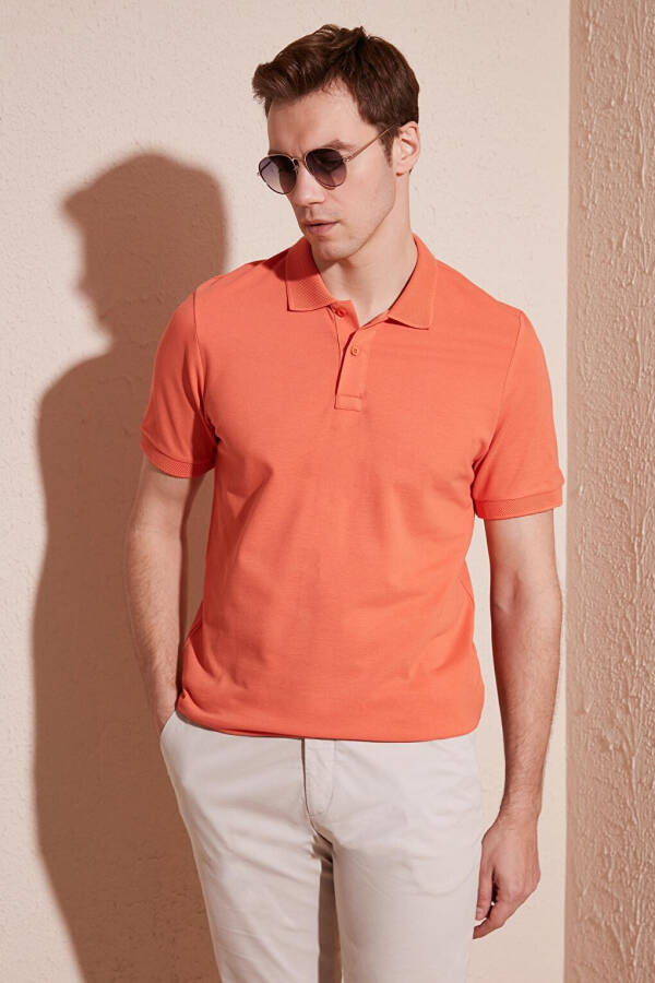 Cotton Regular Fit Buttoned Polo Collar T Shirt 5902739 - 13