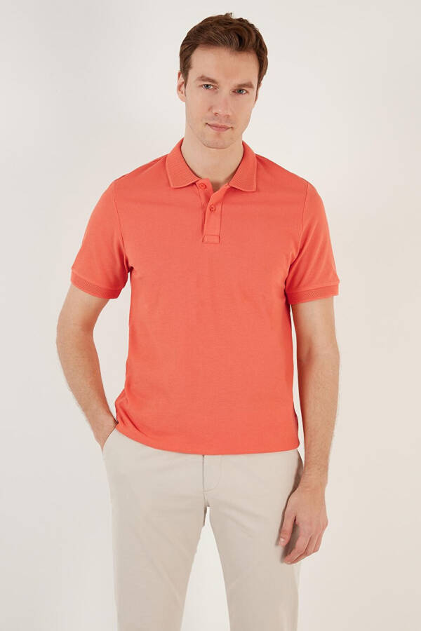 Cotton Regular Fit Buttoned Polo Collar T Shirt 5902739 - 15