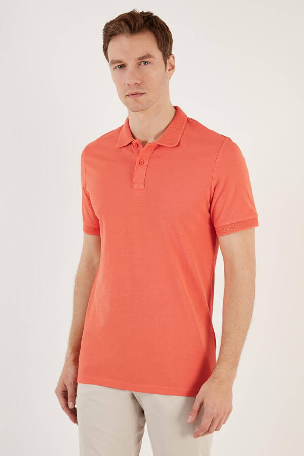 Cotton Regular Fit Buttoned Polo Collar T Shirt 5902739 - 17