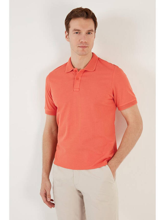 Cotton Regular Fit Buttoned Polo Collar T Shirt 5902739 - 8