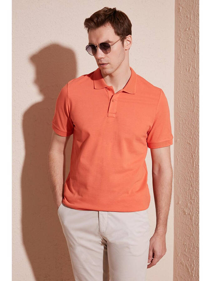 Cotton Regular Fit Buttoned Polo Collar T Shirt 5902739 - 1